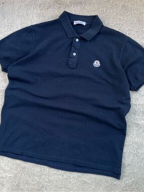 Moncler Navy Logo Polo – XL